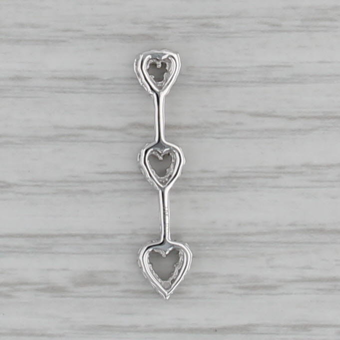 0.20ctw Diamond Hearts Pendant 14k White Gold Floating Journey Drop