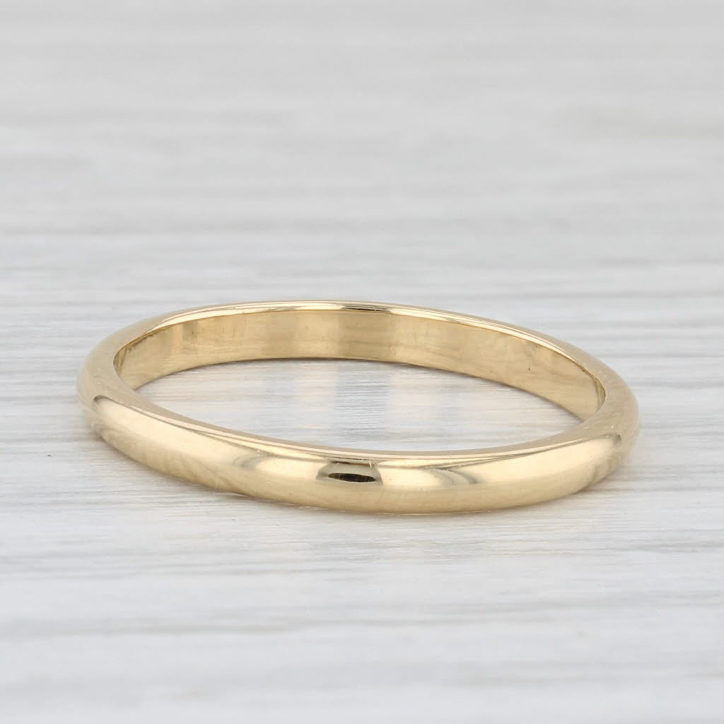 Light Gray Classic Women's Wedding Band 18k Yellow Gold Size 6 Ring Stackable