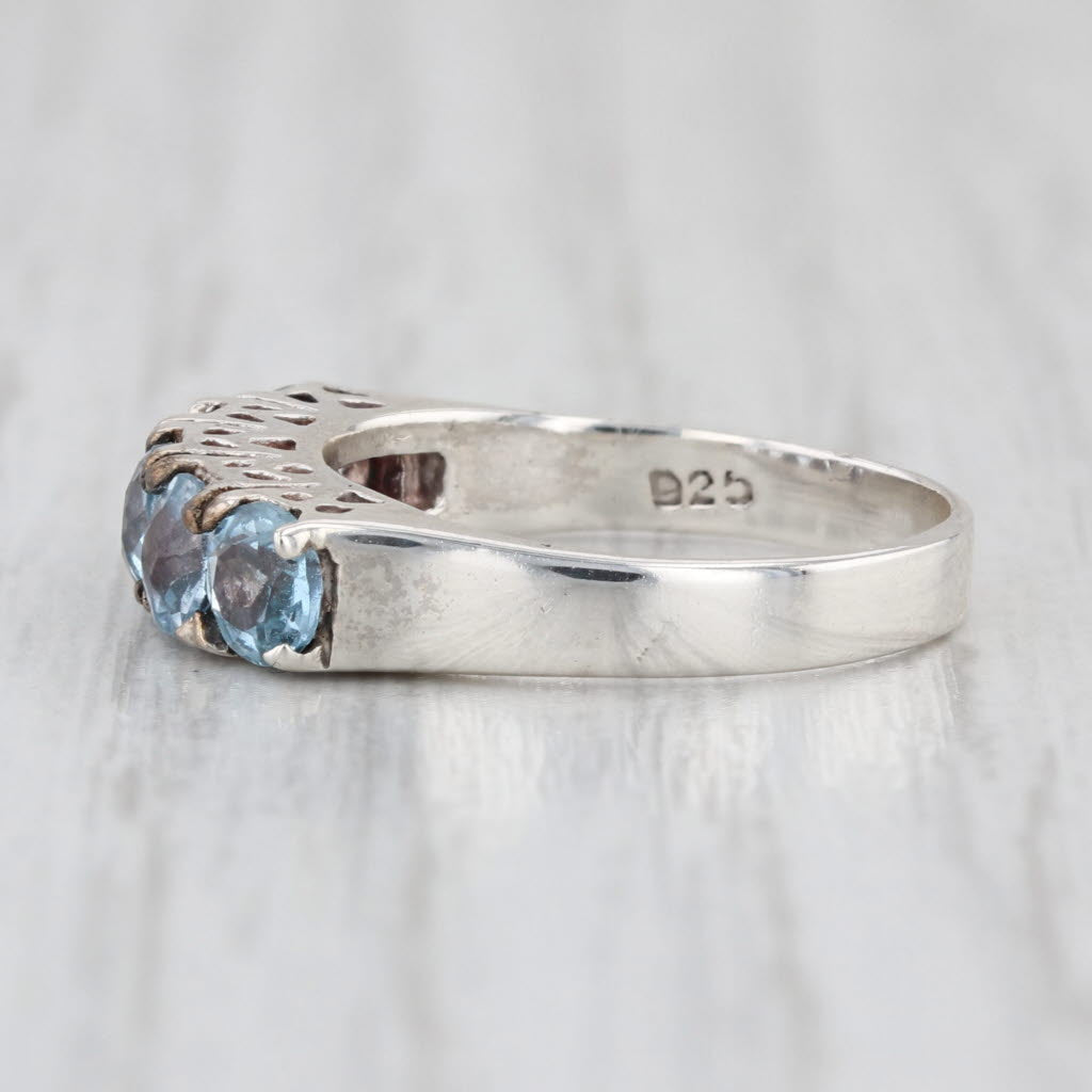 1.40ctw Lab Created Spinel Ring Sterling Silver Size 4.25 Stackable