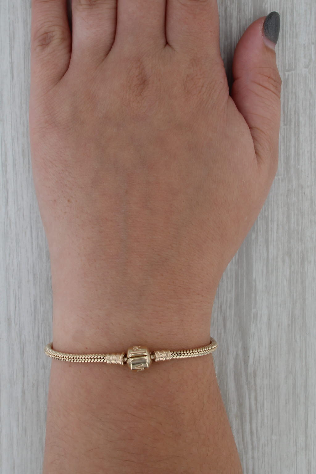 Pandora Moments Gold Clasp Charm Bracelet 550702 14k Yellow Gold 6.5" 16.5cm