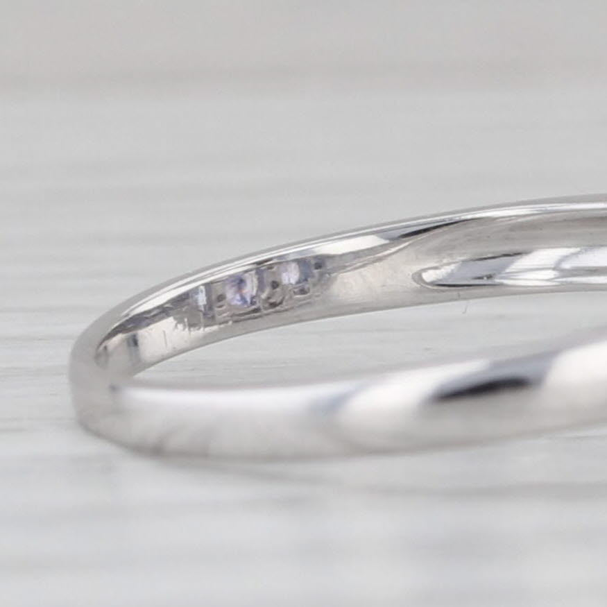 Gray 1.10ctw Tanzanite 3-Stone Diamond Ring 14k White Gold Size 6.25