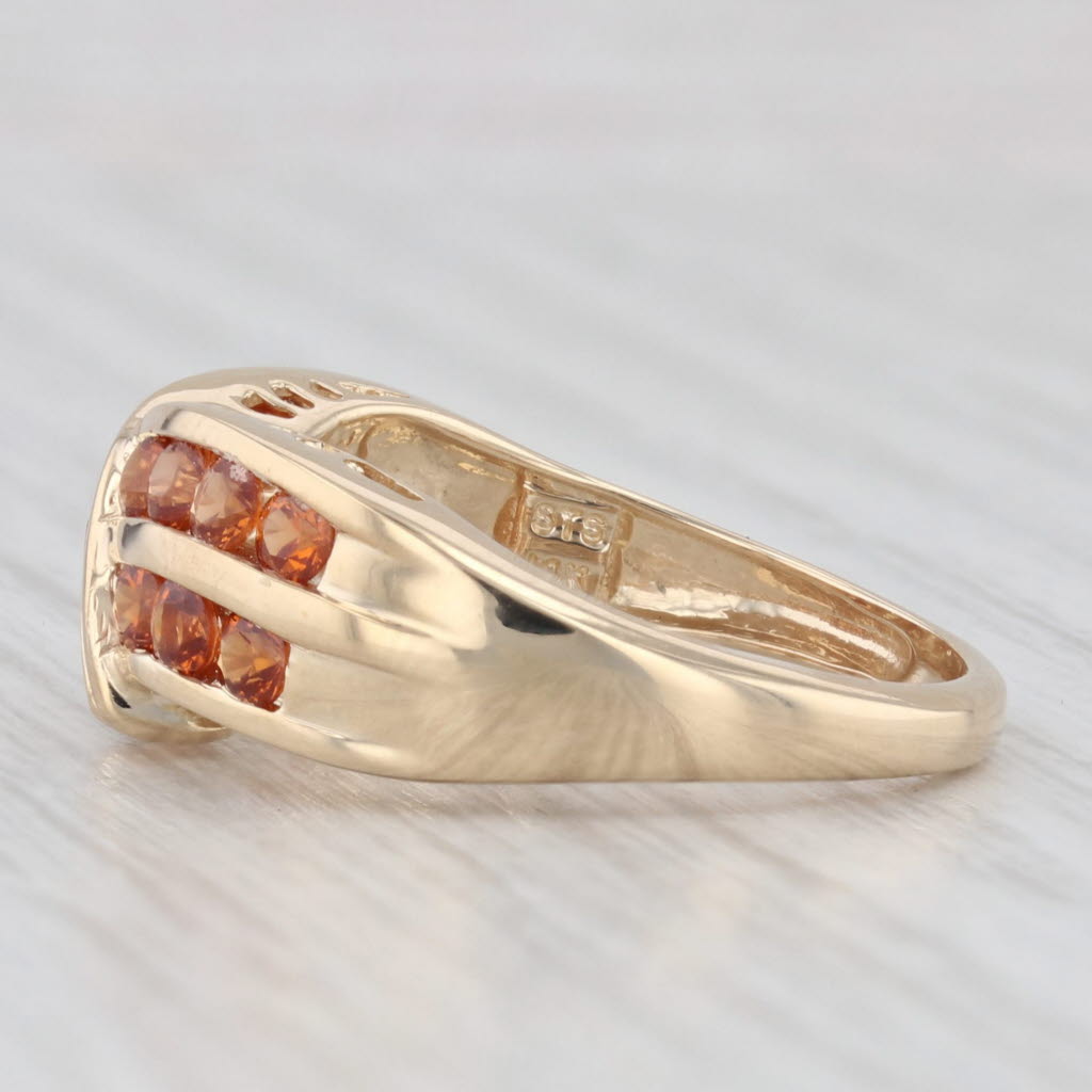 Light Gray 1.24ctw Orange Spessartite Garnet Ring 14k Yellow Gold Size 7