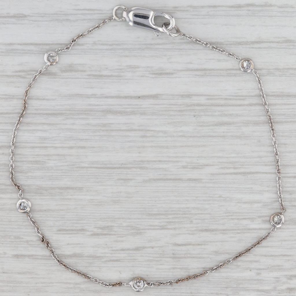 0.23ctw Diamonds by the Yard Station Bracelet 7.5" Cable Chain
