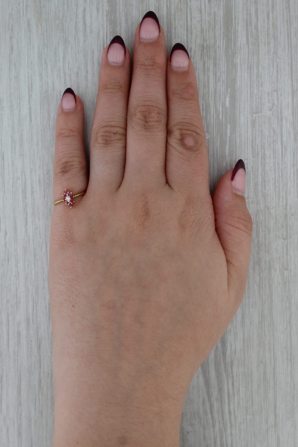 0.16ctw Ruby Diamond Ring 10k Yellow Gold Size 5.75