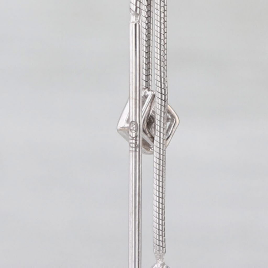Diamond Fringe Dangle Threader Earrings 10k White Gold Snake Chain