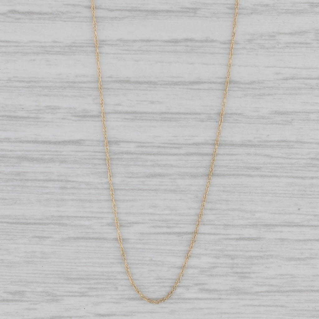 Gray 19.5" 0.5mm Fine Rope Chain Necklace 10k Yellow Gold