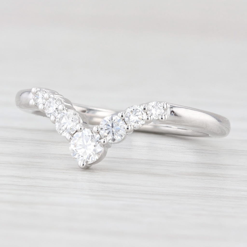 0.30ctw Diamond Contoured V Ring 14k Gold Size 6.5 Enhancer Guard Wedding Band
