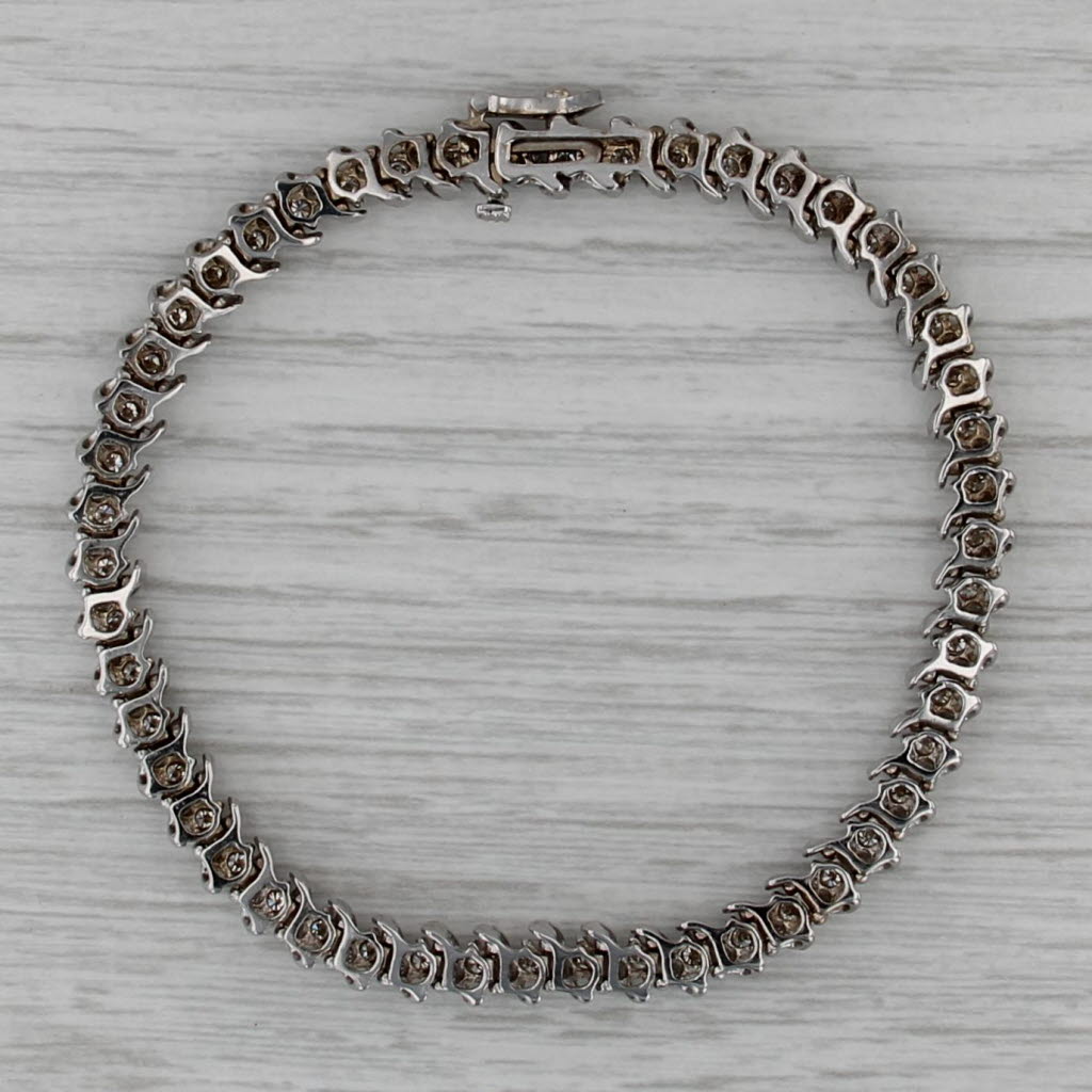 1.75ctw Diamond Tennis Bracelet 14k White Gold 7.25" 5.4mm