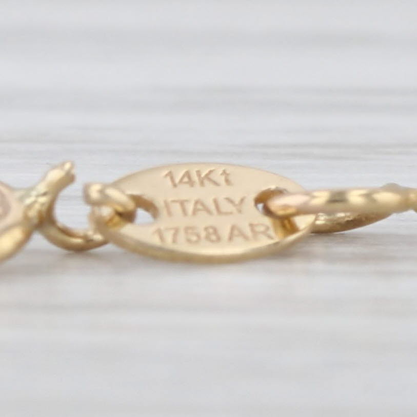 Sunburst Rayed Flower Clover Pendant Necklace 10k Rose Gold 16-18" Cable Chain