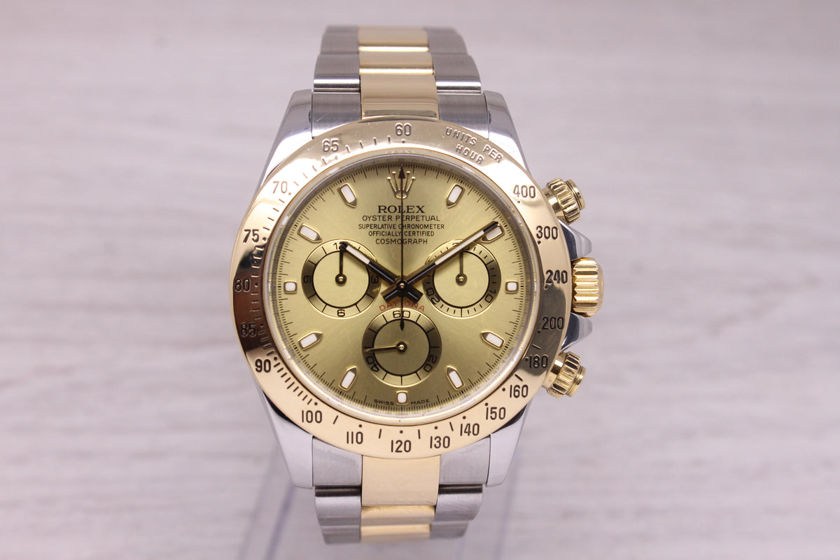 c.2006 Rolex Daytona Cosmograph 116523 18k & Steel Chronograph Watch Sticker Box