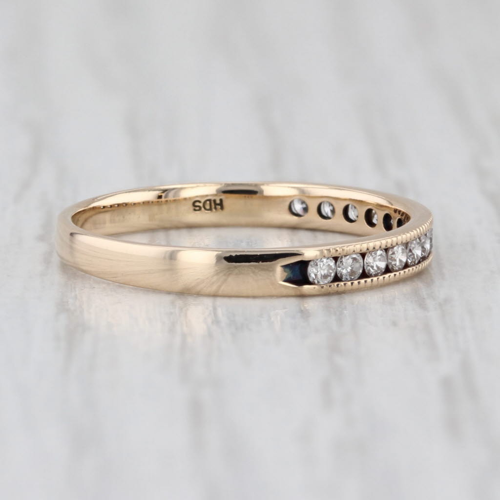 0.25ctw Channel Set Diamond Wedding Band 14k Yellow Gold Stackable Ring