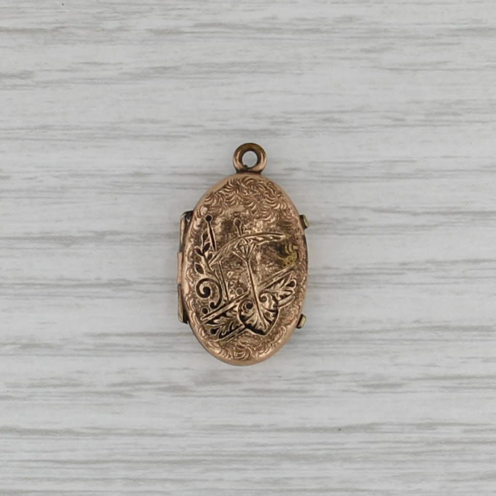 Antique Locket Snuff Pendant Gold Filled Opens As IS Charm