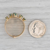 Vintage 0.74ctw Emerald Harem Ring 18k Yellow Gold Cocktail Multiband Size 7.5