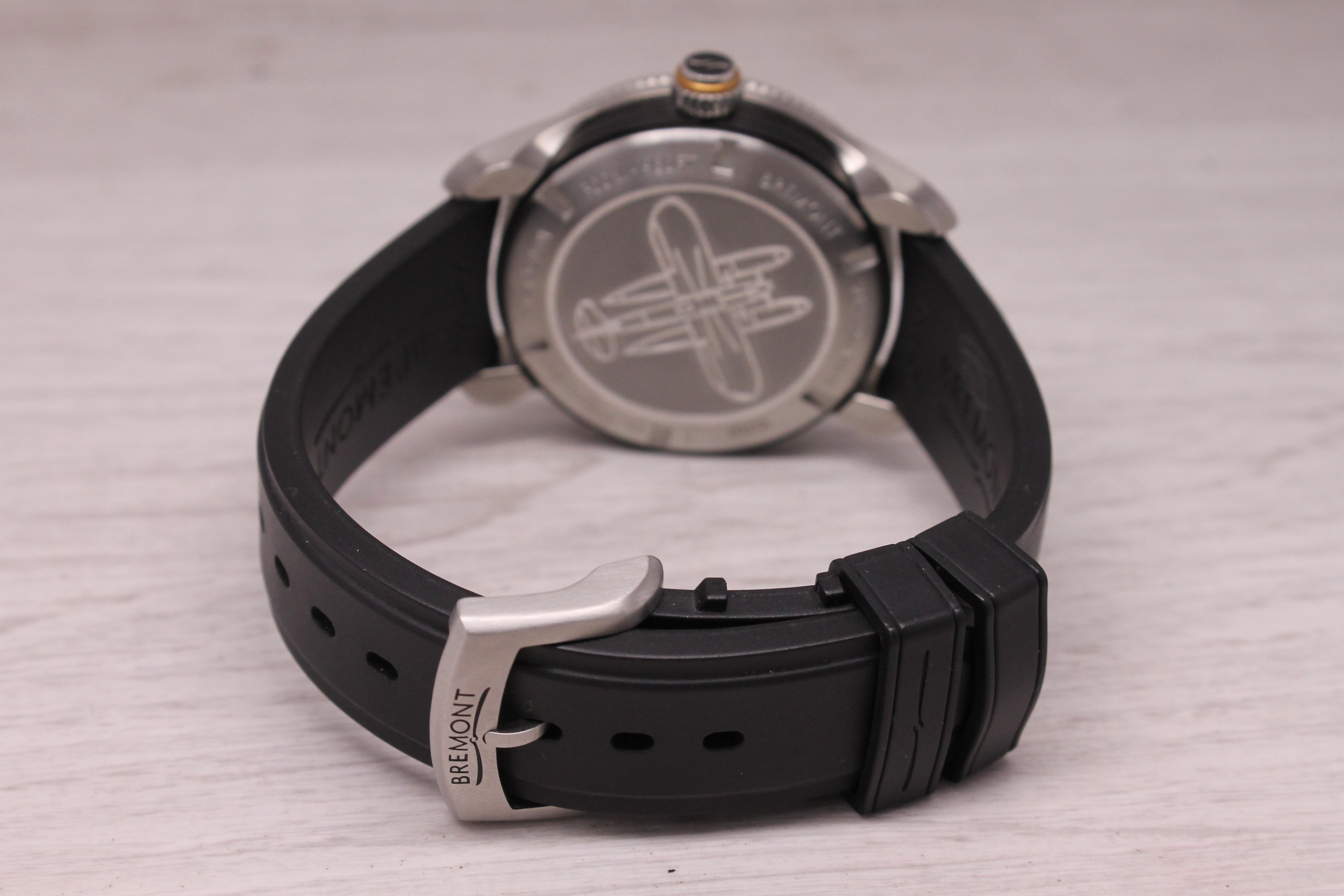 Gray Bremont Supermarine S300 40mm Mens Steel Automatic Divers Watch Rubber Strap