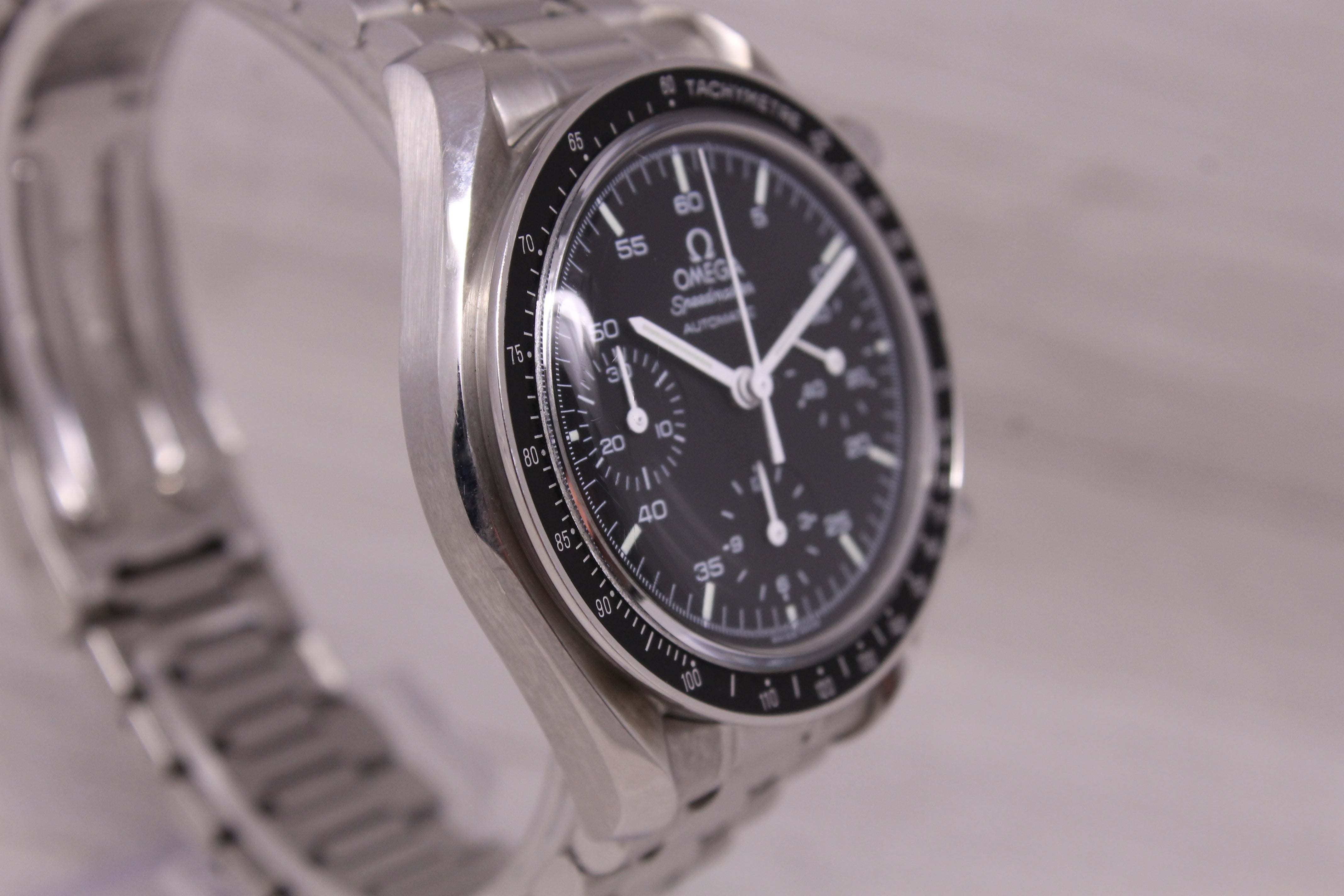 1998 Omega Speedmaster Reduced 39mm Steel Automatic Chronograph Watch 3510.50