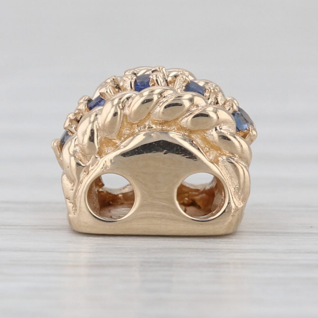 0.20ctw Blue Sapphire Slide Bracelet Charm 14k Yellow Gold Vintage DJI