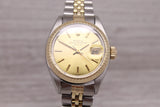 Vintage 1982 Rolex Date 6917 Ladies 26mm Steel & Gold Automatic Watch Jubilee
