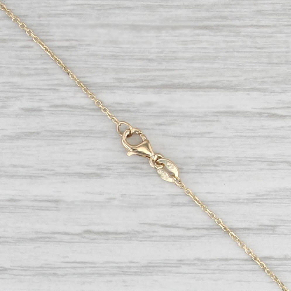 Fringed Lariat Necklace 14k Yellow Gold 16.75" Cable Chain