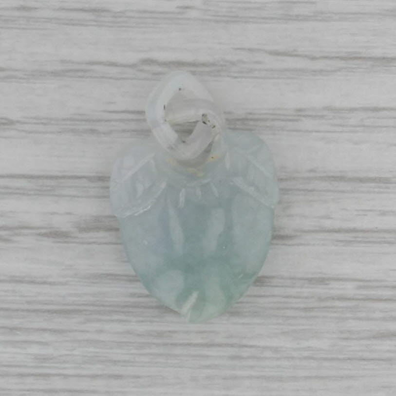 Carved Jadeite Jade Peach Pendant Light Green Stone Charm