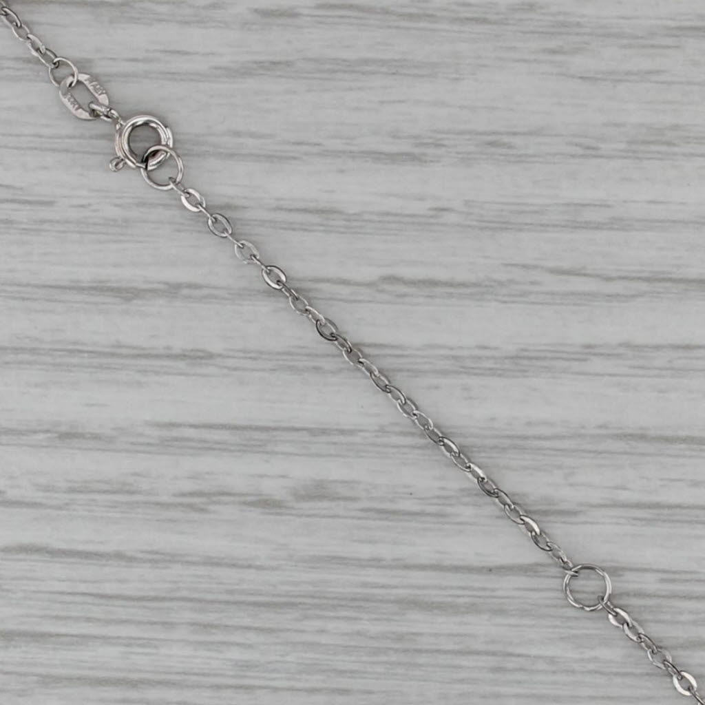 0.14ctw Diamonds by the Yard Station Necklace 14k White Gold Cable Chain 16" 18"