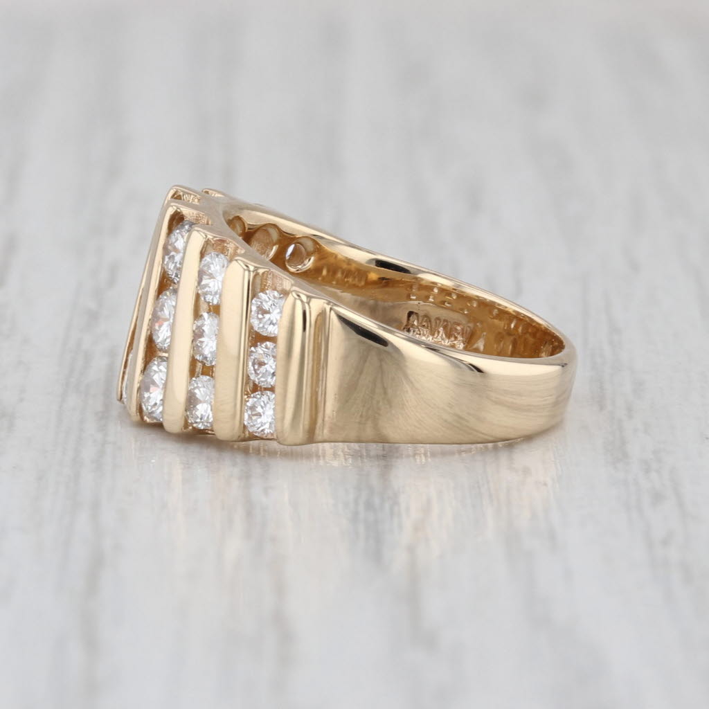 1.40ctw Diamond Rows Ring 14k Yellow Gold Size 5.75