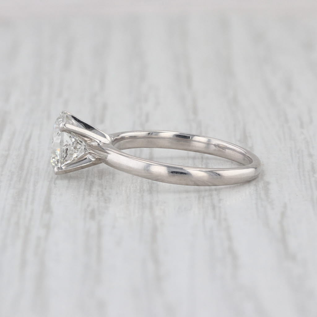 GSI Card 0.46ct Round Diamond Solitaire Engagement Ring 14k White Gold Size 5.5