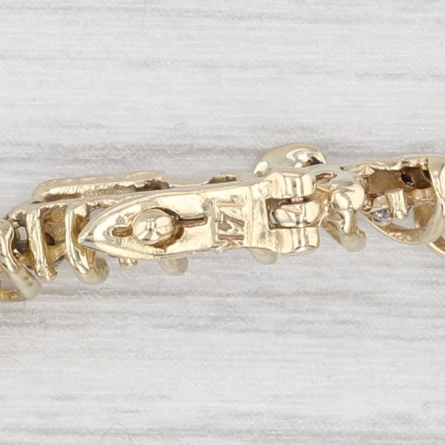 Light Gray 0.76ctw Diamond Tennis Bracelet 14k Yellow Gold 7" 5.6mm