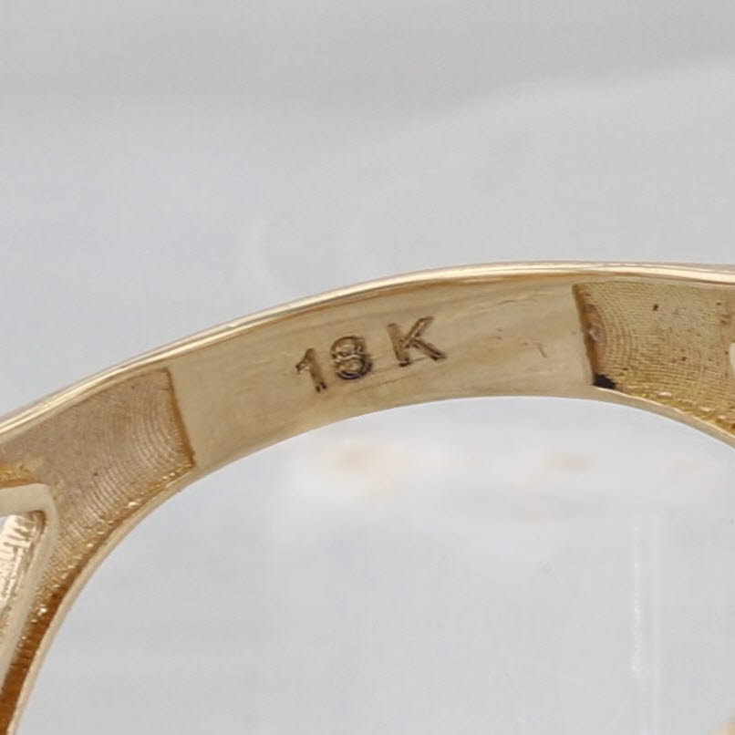 Curb Link Band Ring 18k Yellow Gold Size 5.25 Stackable