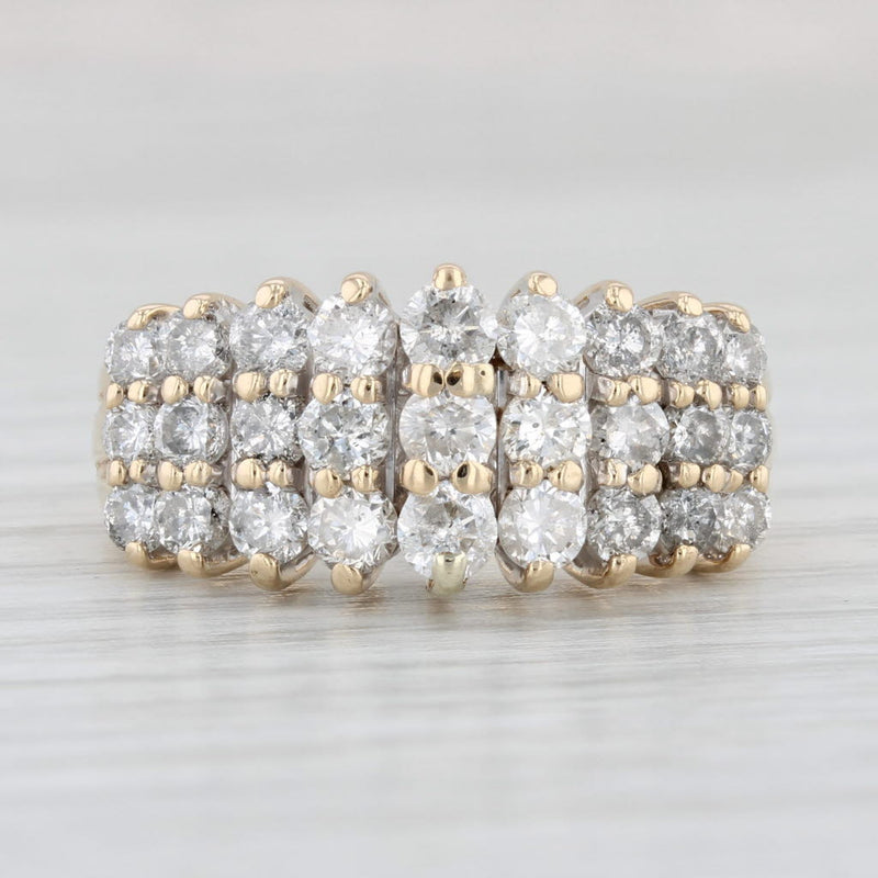 Light Gray 2.03ctw Tiered Diamond Pyramid Ring 14k Yellow Gold Size 6.75 Stackable
