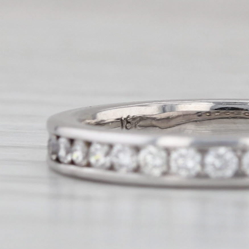 0.25ctw Diamond Wedding Band 18k White Gold Size 4.75 Stackable Anniversary Ring