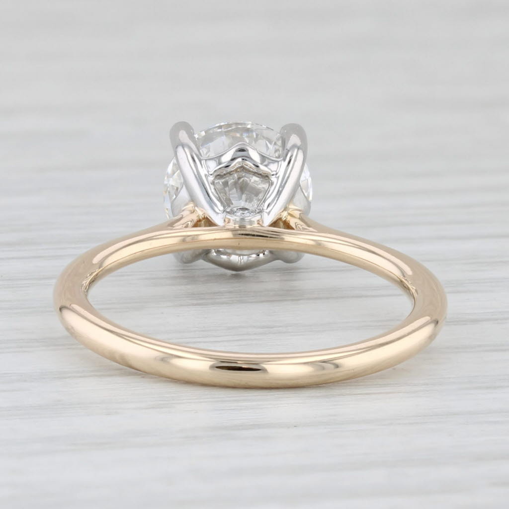 Light Gray 2.14ct Lab Created Diamond Solitaire Ring 14k Yellow Gold Size 6.5 GIA VVS2 G