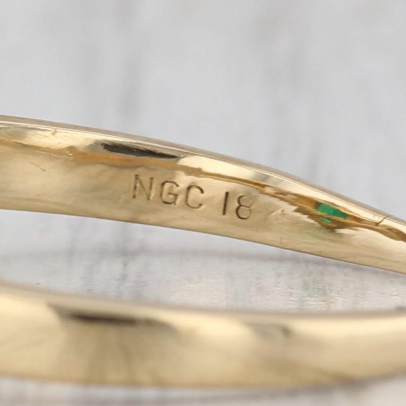 2.25ctw Emerald Diamond Ring 18k Yellow Gold Size 10.5 3-Stone Engagement