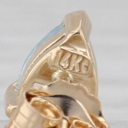 0.56ctw Pear Solitaire Aquamarine Stud Earrings 14k Yellow Gold Studs