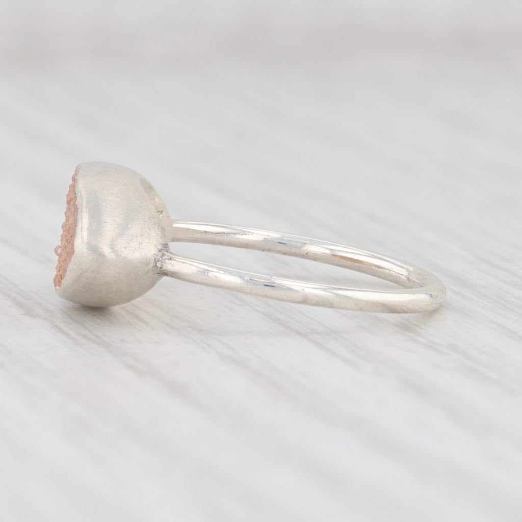New Nina Nguyen Sand Druzy Quartz Ring Size 7 Sterling Silver Solitaire