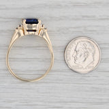 Gray 1.06ctw Lab Created Blue Sapphire Diamond Ring 10k Yellow Gold Size 11.75