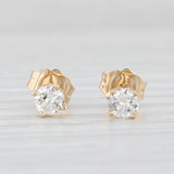 Light Gray 0.33ctw Solitaire Diamond Stud Earrings 14k Yellow Gold Round Studs