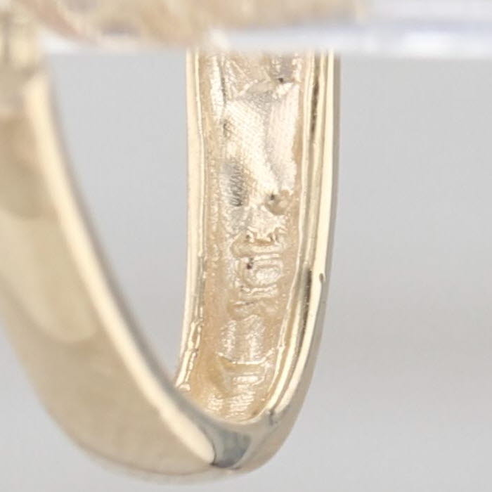 Diamond Bypass Hoop Earrings 10k Yellow Gold Snap Top Oval Hoops