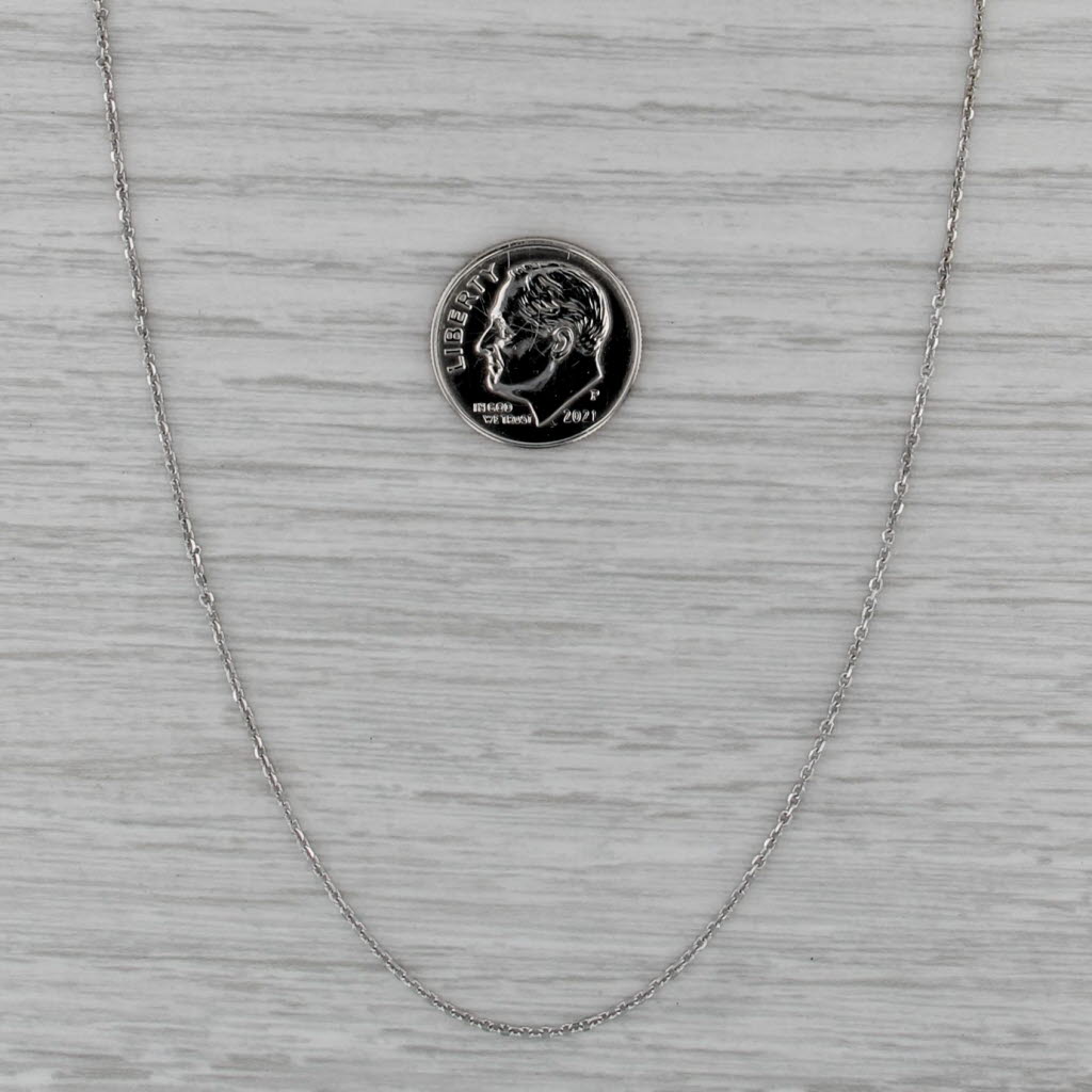 Cable Chain Necklace 18" 0.7 14k White Gold