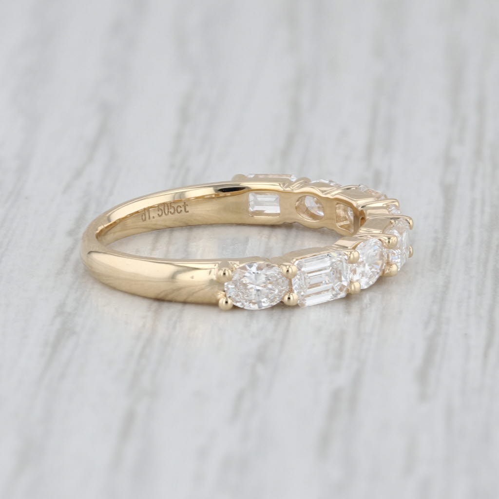 New 1.51ctw Lab Grown Diamond Wedding Band 14k Yellow Gold Sz 6.5 Stackable Ring