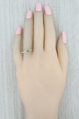 Gray New Peridot Solitaire Diamond Halo Ring 10k White Gold Size 7 Engagement