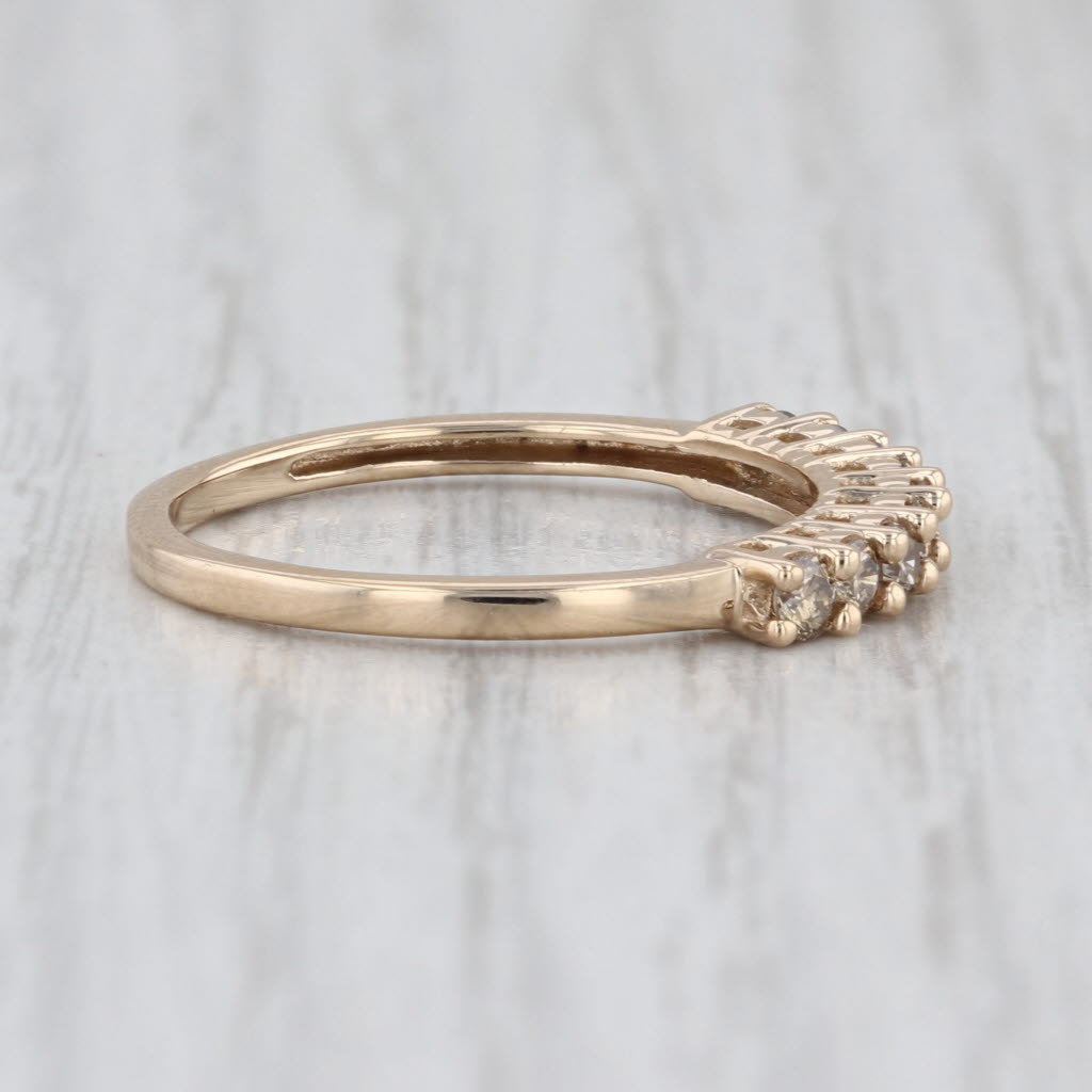 0.40ctw Champagne Diamond Wedding Band 10k Yellow Gold Size 8 Stackable Ring