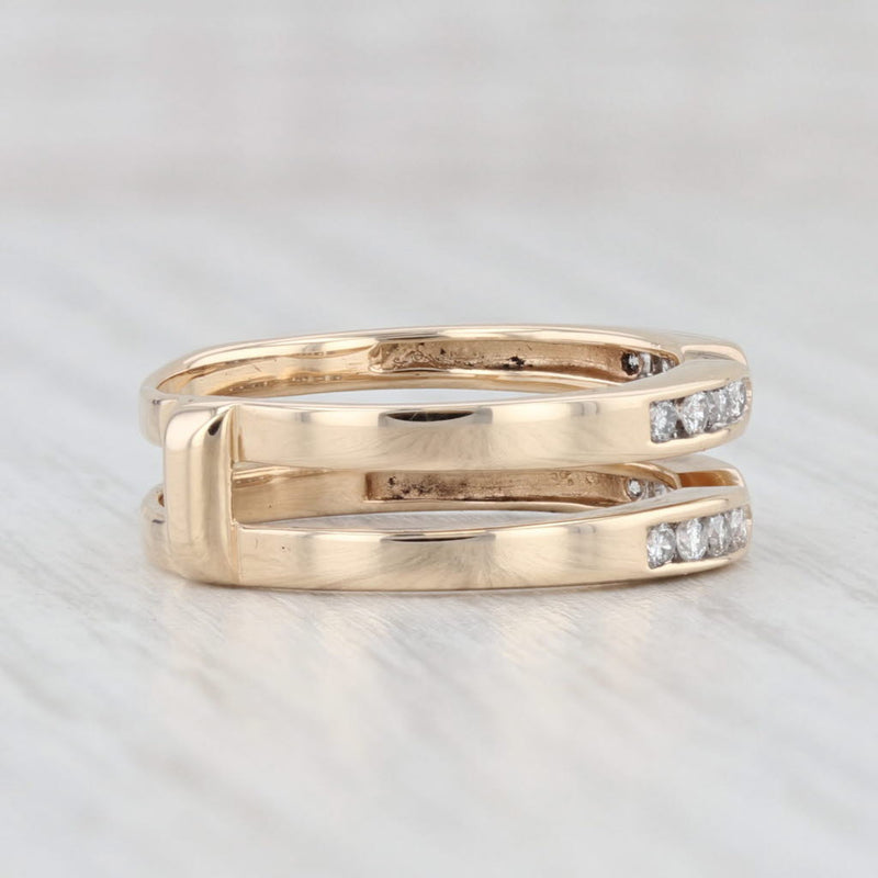 Light Gray 0.25ctw Diamond Ring Jacket Guard 14k Yellow Gold Size 7 Wedding Bridal