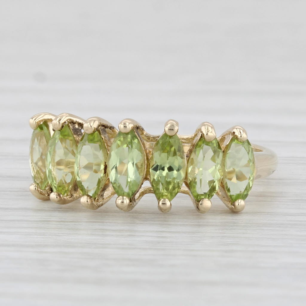 Light Gray 1.50ctw Marquise Peridot Ring 10k Yellow Gold Size 5