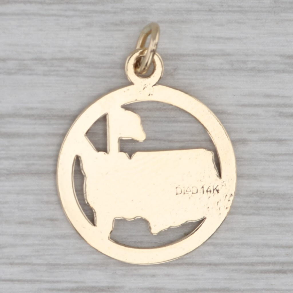 Vintage PGA Tour Golf Souvenir Pendant 14k Yellow Gold Charm