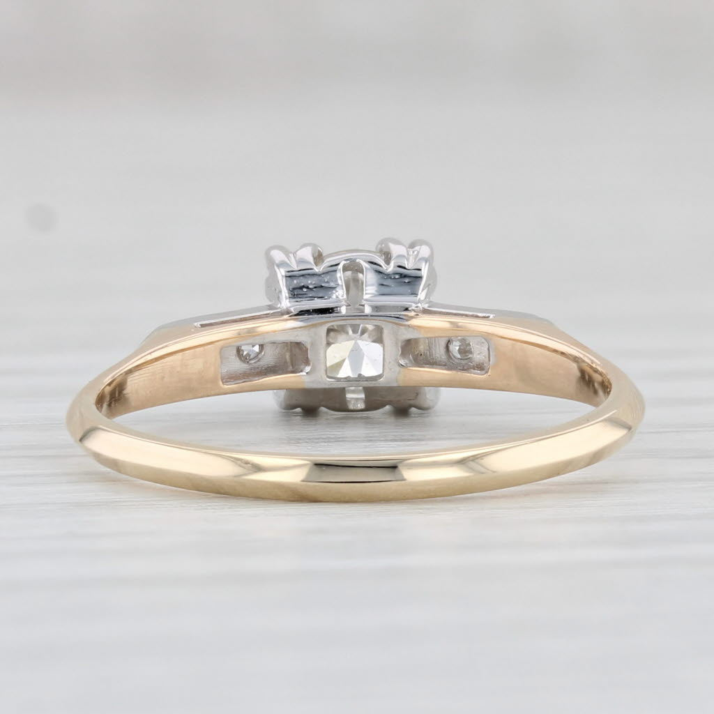 Light Gray 0.59ctw Diamond Engagement Ring 14k Gold Size 6.25 Vintage Woods