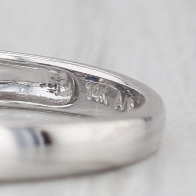 0.47ctw Blue Sapphire Diamond Wedding Band 14k White Gold Stackable Ring Sz 7.25