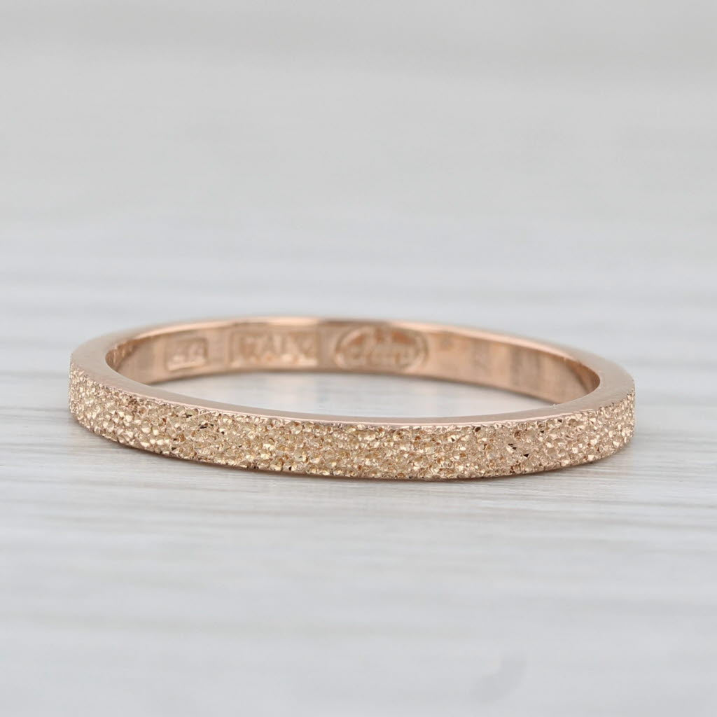 Light Gray Brushed Rose Gold Ring 14k Wedding Stackable Band Size 6