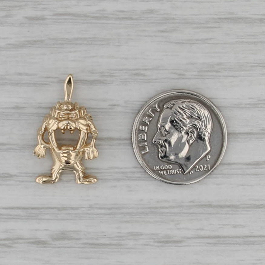 Tasmanien Devil Pendant 14k Yellow Gold WB Cartoon Taz
