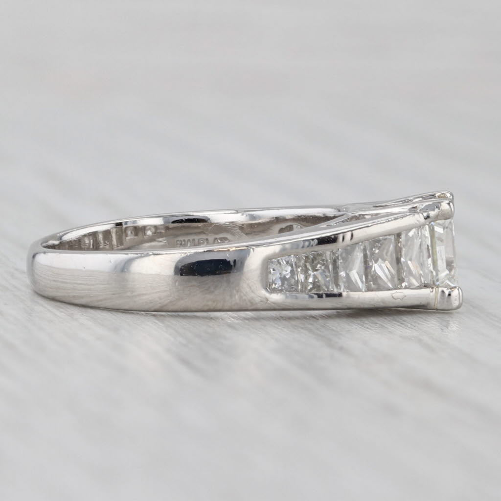 2ctw Diamond Engagement Ring Platinum Cathedral Band Size 6.75 GIA