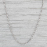 New Round Wheat Chain Necklace 14k White Gold 18" 1mm